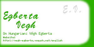 egberta vegh business card